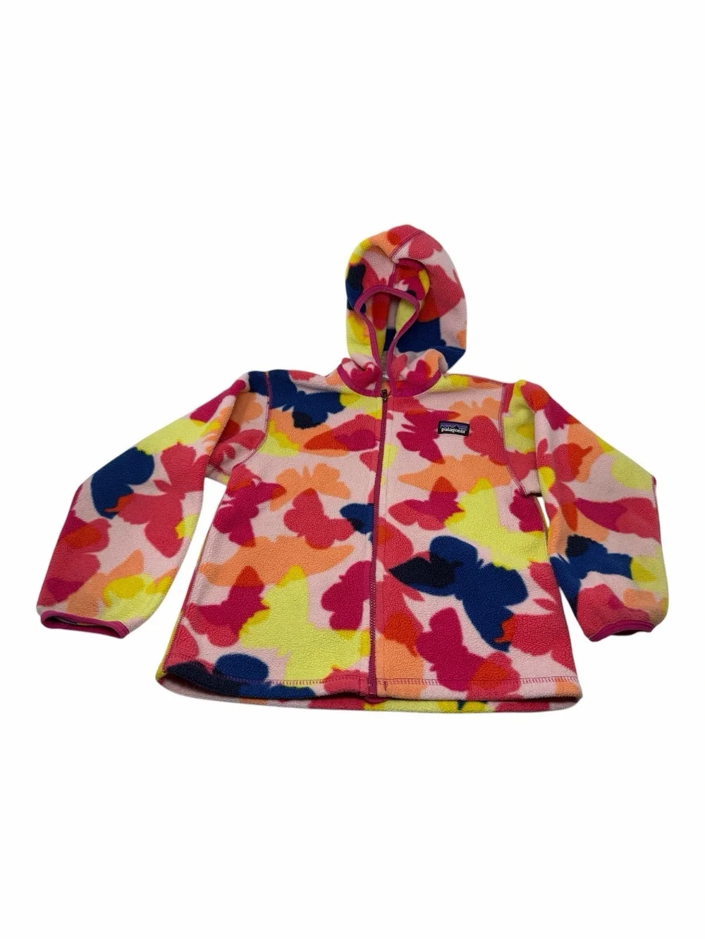 Patagonia Butterfly Print Synchilla Fleece Jacket Hood Size 5T Toddler Full Zip